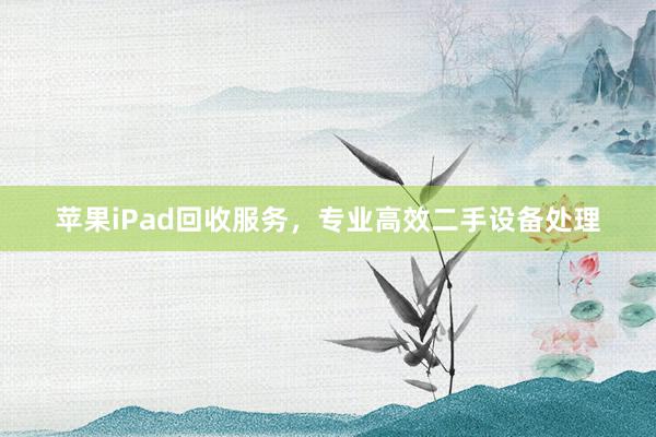 苹果iPad回收服务，专业高效二手设备处理